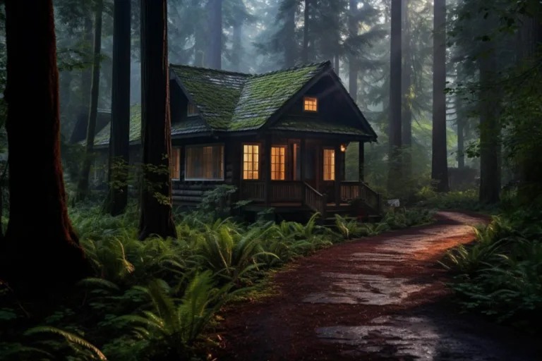 Boendets skönhet i ett hus vid skogens text